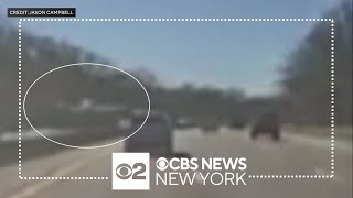 Dash cam video shows plane making emergency landing on L.I. parkway