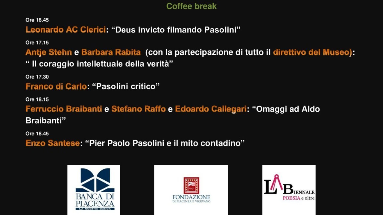 I VOLTI DI PASOLINI Parte III Convegno Multidisciplinare E Performativo 