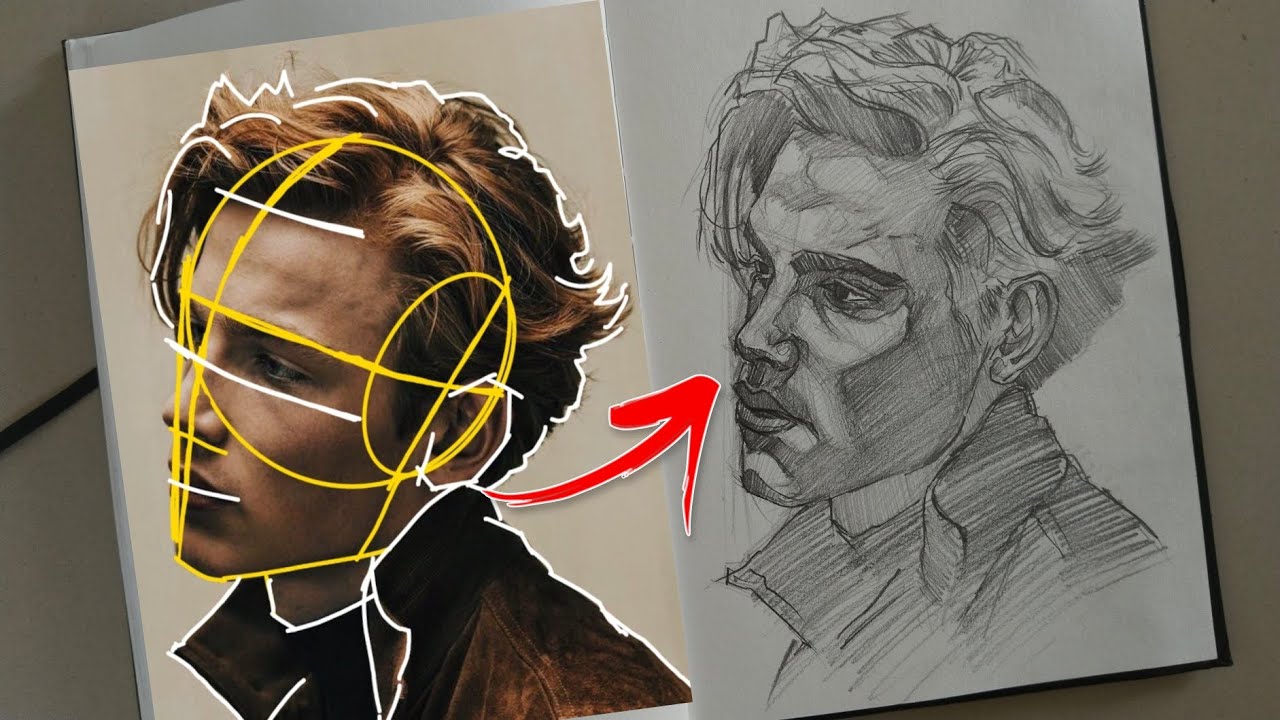 portrait drawing step by step , Loomis method drawing tutorial , # ...