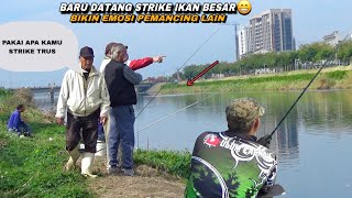 Asli heboh..! Pemancing ini datang strike ikan besar bikin heran pemancing lain