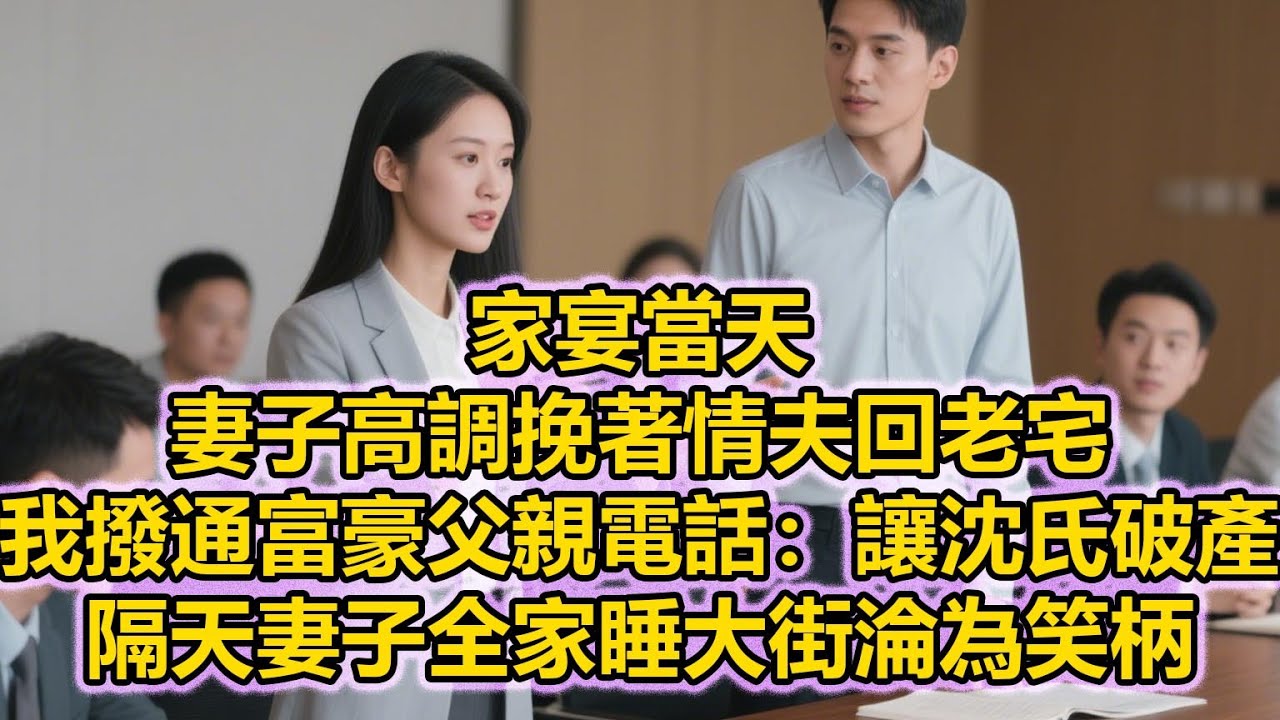 家宴當天，妻子高調挽著情夫回老宅，我撥通富豪父親電話：讓沈氏破產，隔天妻子全家睡大街淪為笑柄