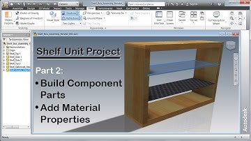 Inventor Shelf Unit Project - Part2 - Create Component Parts, add Material Properties