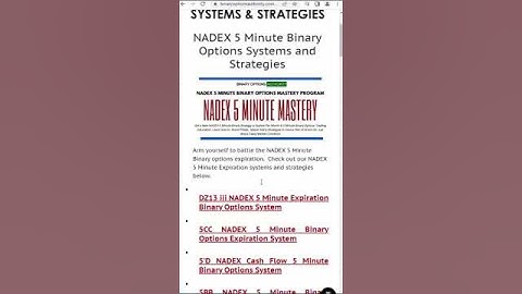 NADEX 5 Minute Binary Options Systems and Strategies Overview