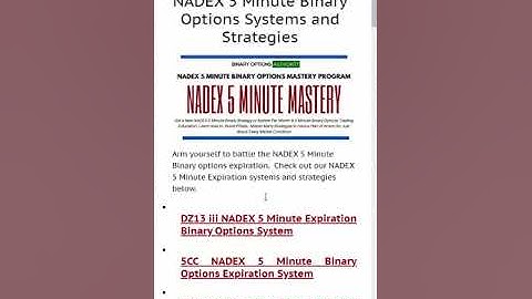 NADEX 5 Minute Binary Options Systems and Strategies Overview