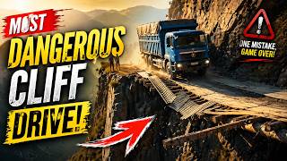One Wrong Move on This Mountain Road Ends Everything🚧💥 #BigTruck #MuddyRoad #TruckChallenge Wealth