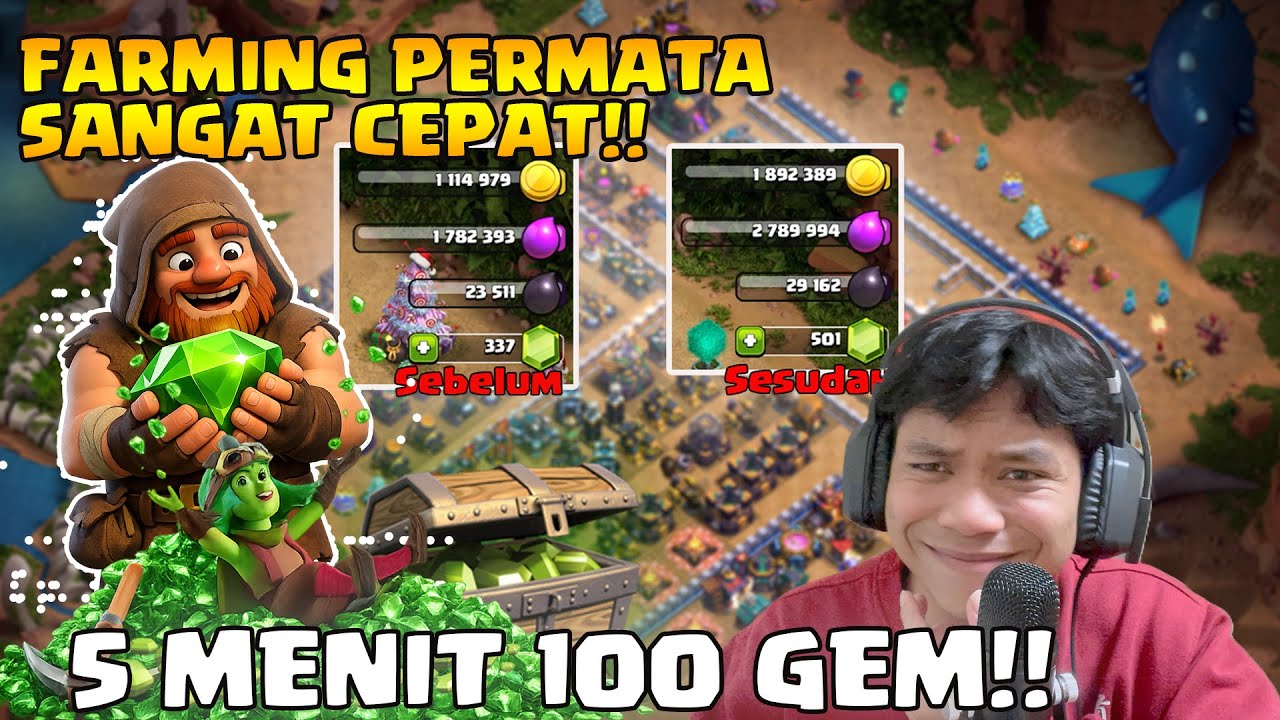 5 Cara Cepat ngumpulin permata di game clash of clans