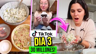 7 dias COMIENDO recetas de TIKTOKERS FAMOSOS (Dia 3): Kulinaria Recetas- Caro Trippar