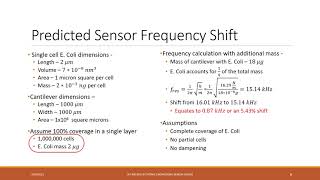 Micro-cantilever based Micro-Electro Mechanical System (MEMS) for E. Coli Sensing by David Saxum