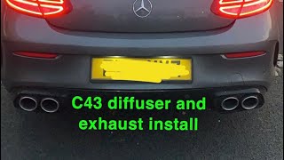 INSTALLING THE FACELIFT C43 QUAD EXHAUST TO MY C-CLASS C220D COUPE!!!!