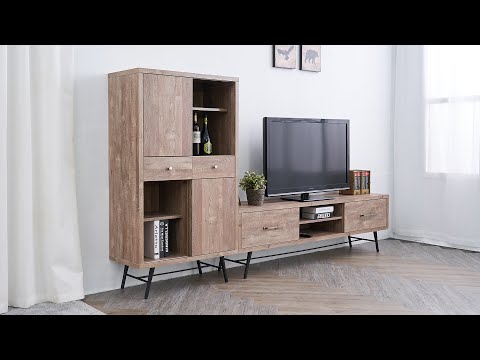 【時尚屋】里約復古8.7尺L型電視櫃