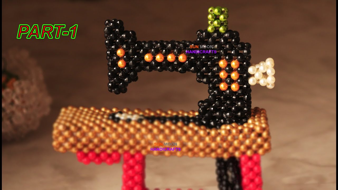 পুতির সেলাই মেশিন/ Beaded sewing machine(part-1)/ machine tutorial /Beaded show-piece/ পুতির শো-পিস