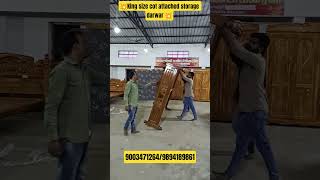 💥king size cot🦣 attached storage darwar 💥customized manufactur direct factory outlet 💥free delivery