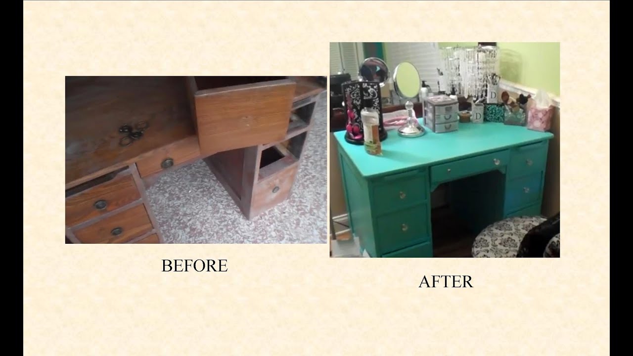 How I Refinished My Vanity Desk Youtube