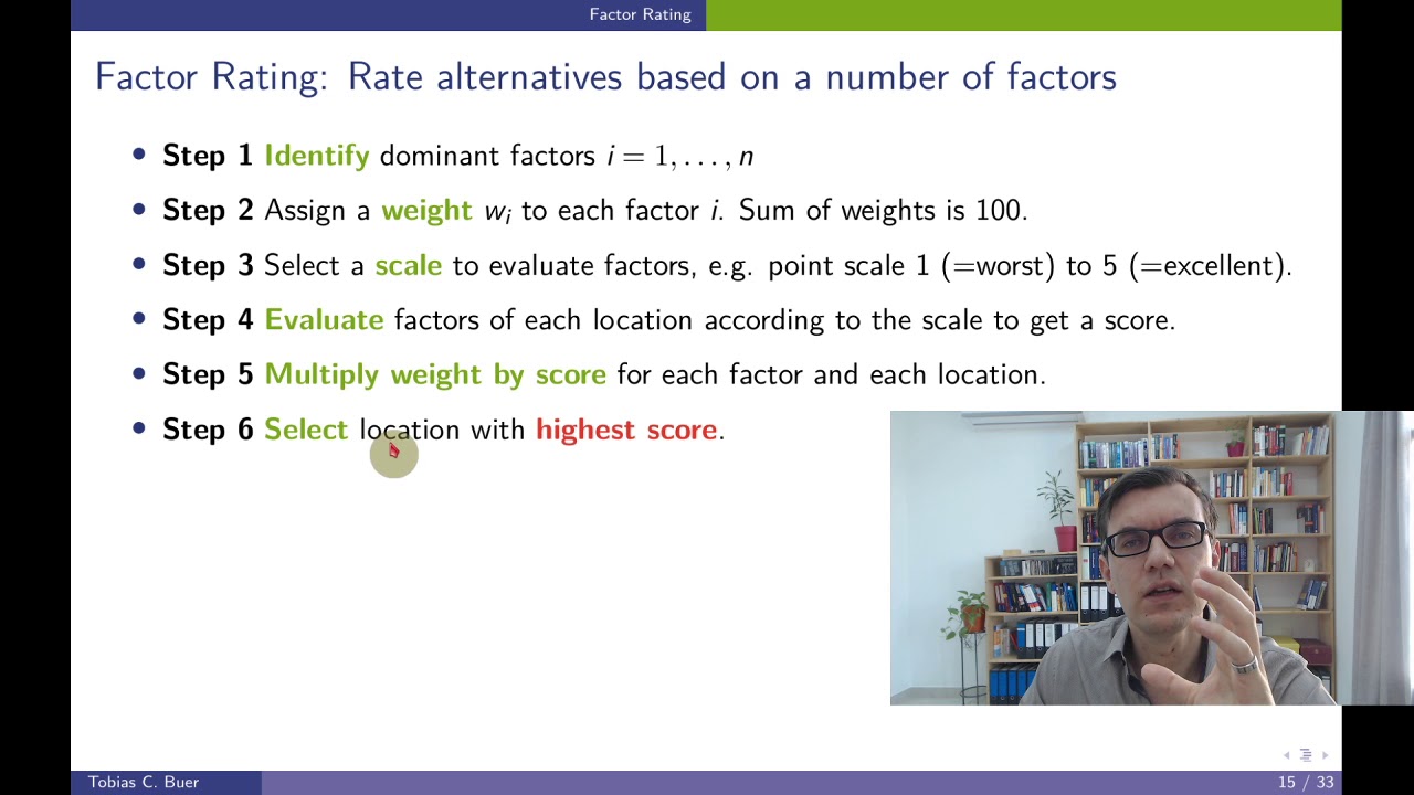 Logistics Management: Location Analysis 04 Factor Rating - YouTube