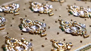 Grand kundan embroidery in easy simple steps