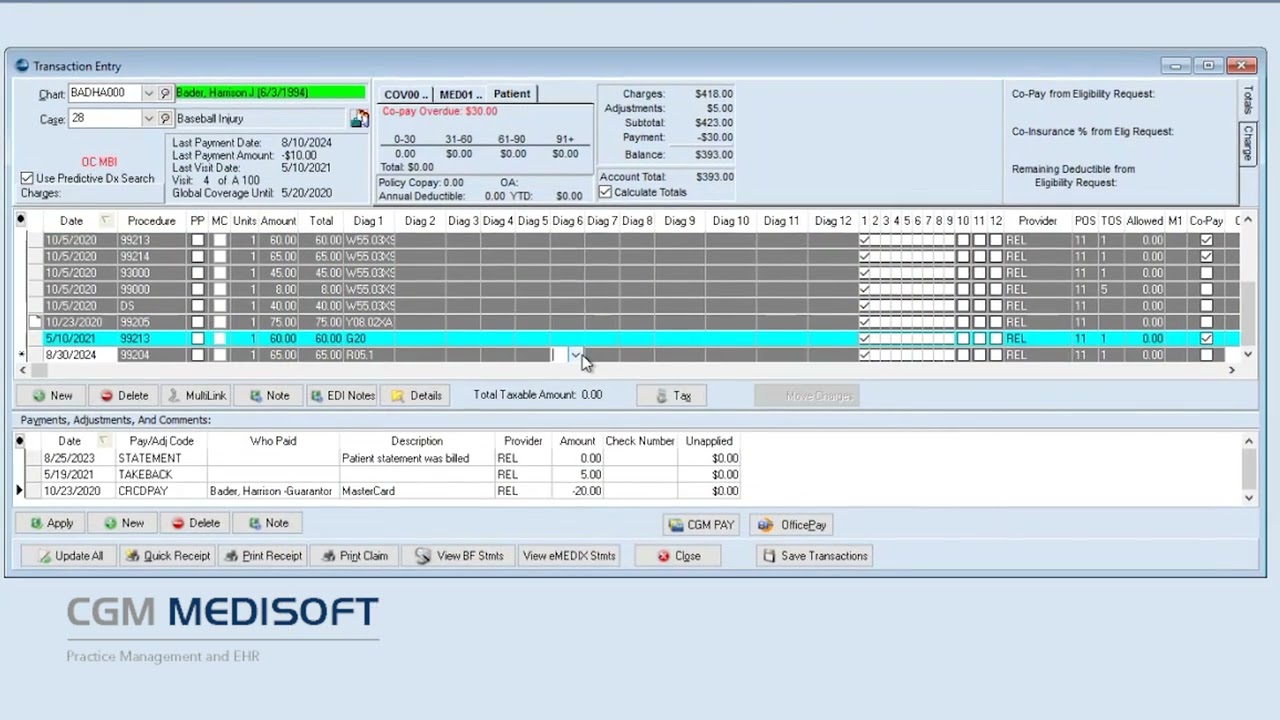 CGM Medisoft v29: Transaction Entry Alerts