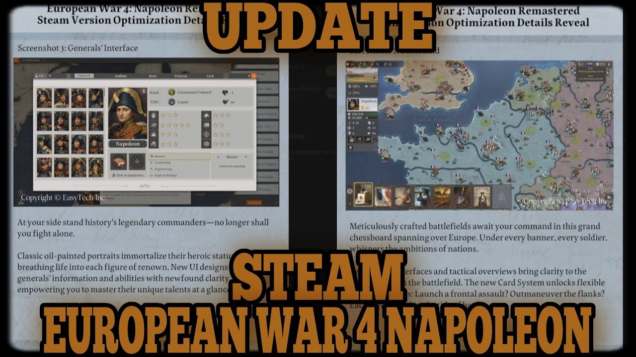 EUROPEAN WAR 4 STEAM EDITION UPDATE