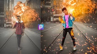 PicsArt Editing - Fire Boom Concept Photo Editing | Fire Editing tutorial (background Change) screenshot 4