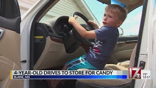 MN 4yearold drives to gas station for candy