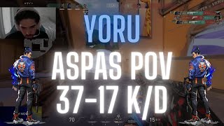 MIBR aspas POV Yoru on Ascent 37-17 K/D (VALORANT Pro POV)