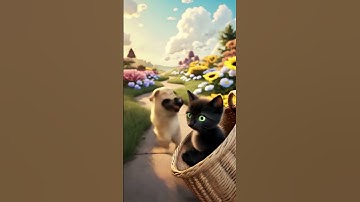 This AI-generated video tells a gentle, whimsical story about a black cat