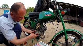 Carpathian, fierce Soviet moped from the 90s! Running after 12 years of downtime.