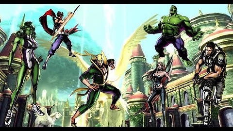She-Hulk & Stryder Hiryu & Iron Fist vs Hulk & Chris & Trish | Ultimate Marvel vs Capcom 3