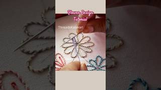 Hand Embroidery designs/Beautiful Flower Design #shorts #embroidery #flowerembroidery #satinstitch
