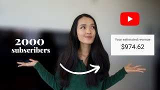How Much I Make As A Small Youtuber 2000 Subscribers Pive Income