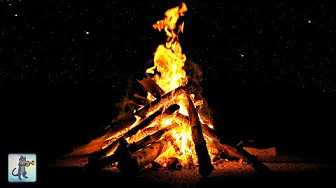 Cozy Campfire at Night! (with Stars) 4K 🔥 Relaxing Campfire / Fireplace Sounds 🔥 12 HOURS • NO MUSIC