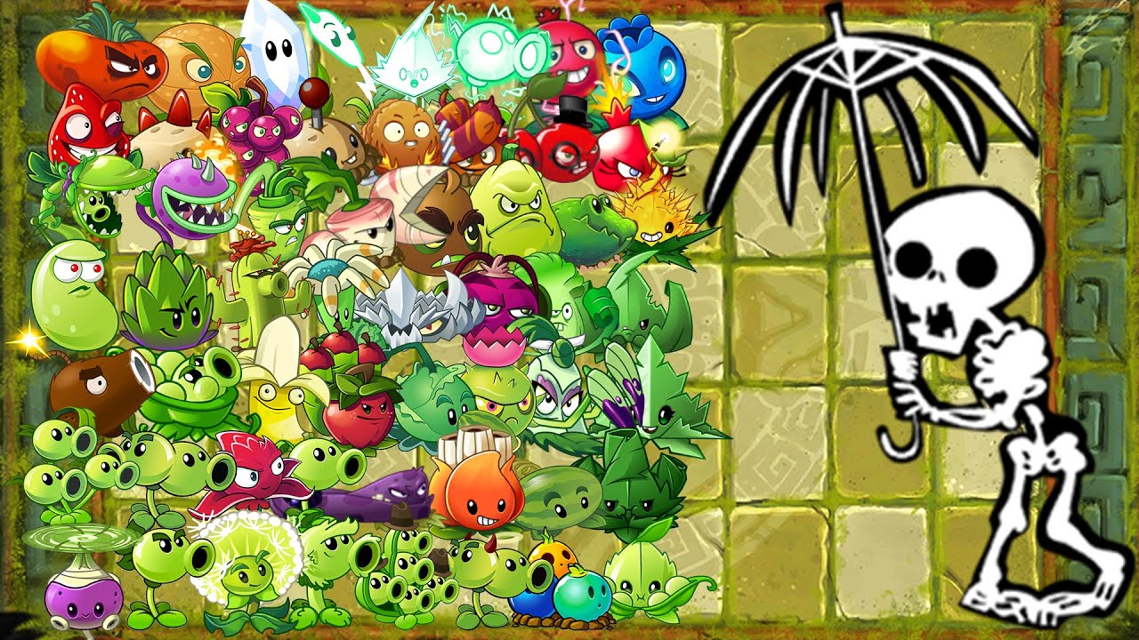 Plants Vs Zombies 2 All Plants (Power Up) Vs Parasol Zombie YouTube