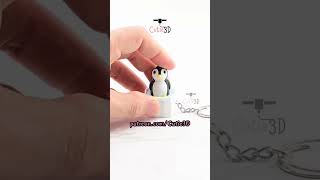 Cutie3D Penguin On Iceberg Keycap Clicker Keychain