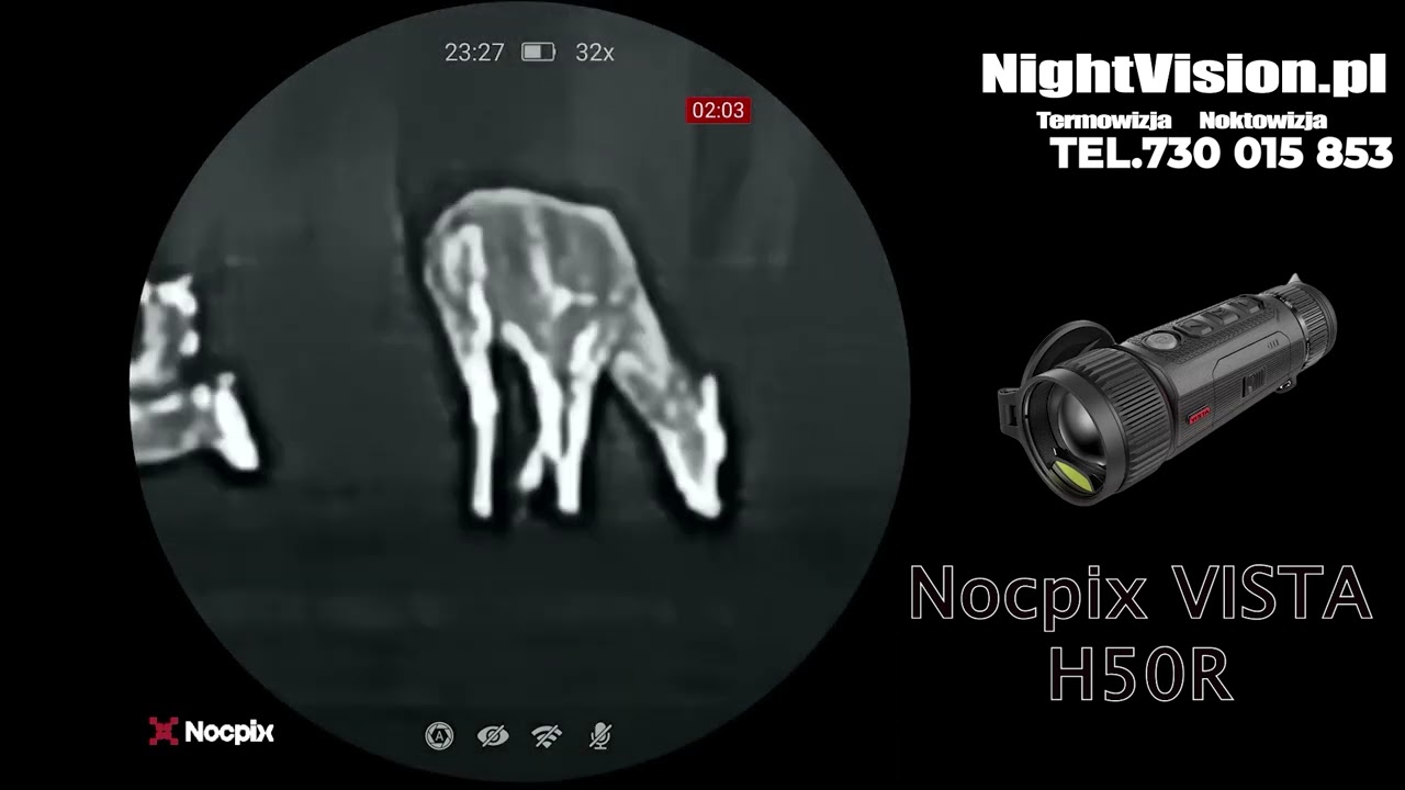 Jelenie 120 metrów - Nocpix Vista H50R #nightvision #vista #nocpix