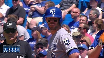 KC@TOR: Hayes plates Gordon with a single to left