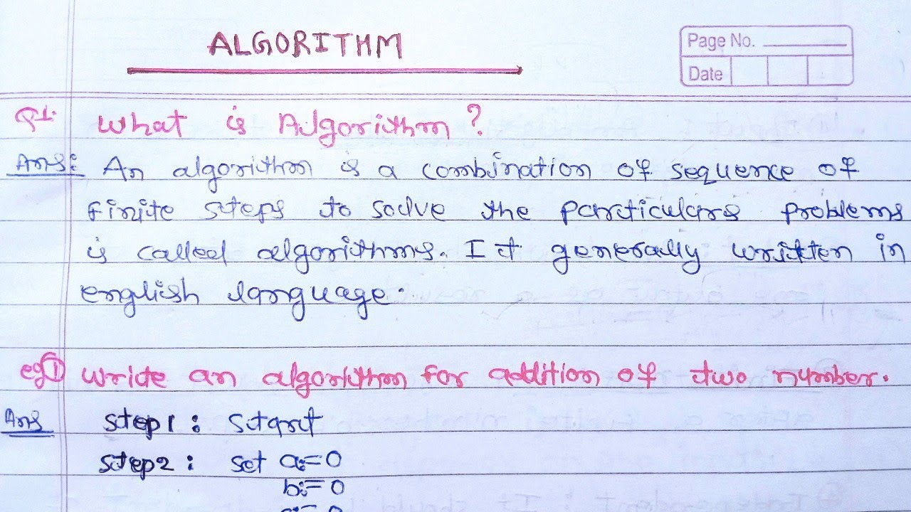 what is Algorithm? full explanation | how to write algorithm - YouTube