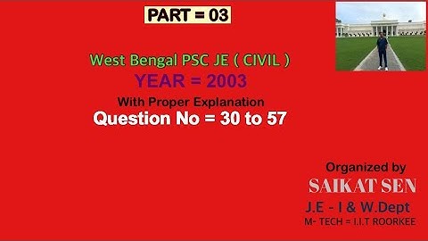 JUNIOR ENGINEER RECRUITMENT 2022 || How to Solve W.B PSC-JE 2003 || Previous Year Solve || Lec = 03