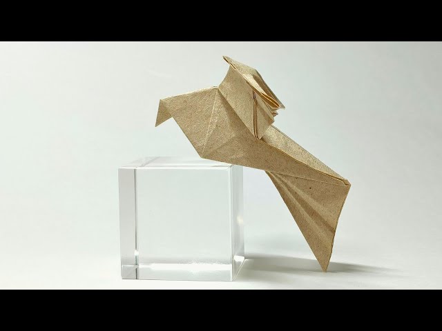 How to make an origami bird flying with spread wings. Easy, cute