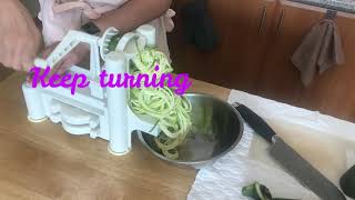 Spiralizing Zucchini Into Zoodles