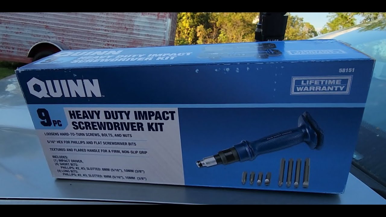 Harbor Freight Quinn heavy Duty impact Screwdriver test and review