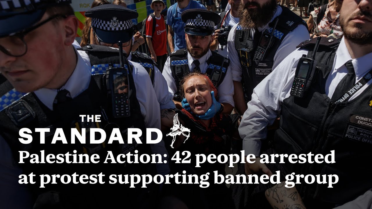 Palestine Action: 42 people arrested at protest supporting banned group
