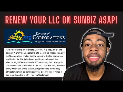 FLORIDIANS: RENEW YOUR LLC ASAP! | Annual Report Renewal | SunBiz