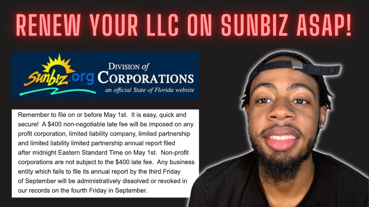 FLORIDIANS RENEW YOUR LLC ASAP! Annual Report Renewal YouTube