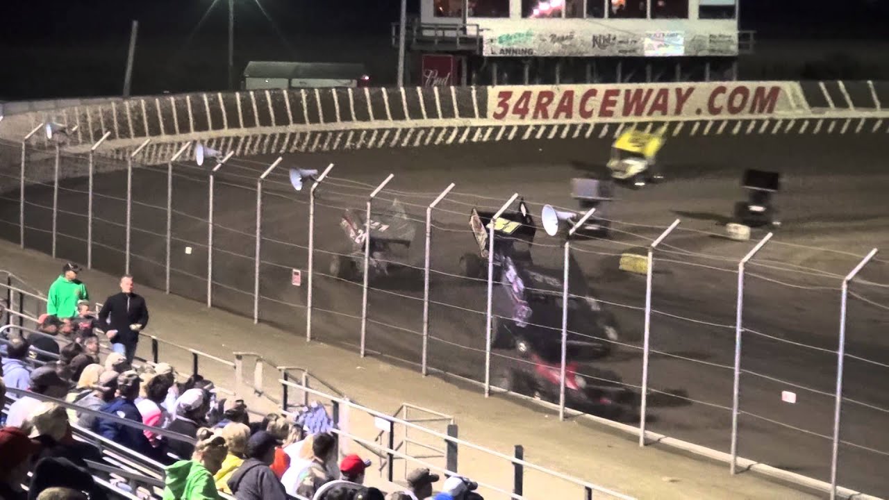 34 Raceway MOWA Sprint Car Series BMain 9/6/14 YouTube
