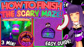 HOW TO BEAT THE MAZE IN 3 MINUTES! STEP BY STEP GUIDE! ROBLOX Royale High Royalloween Update Tea