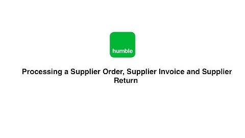Processing a Supplier Order, Invoice and a Return for you humble Till on Ipad