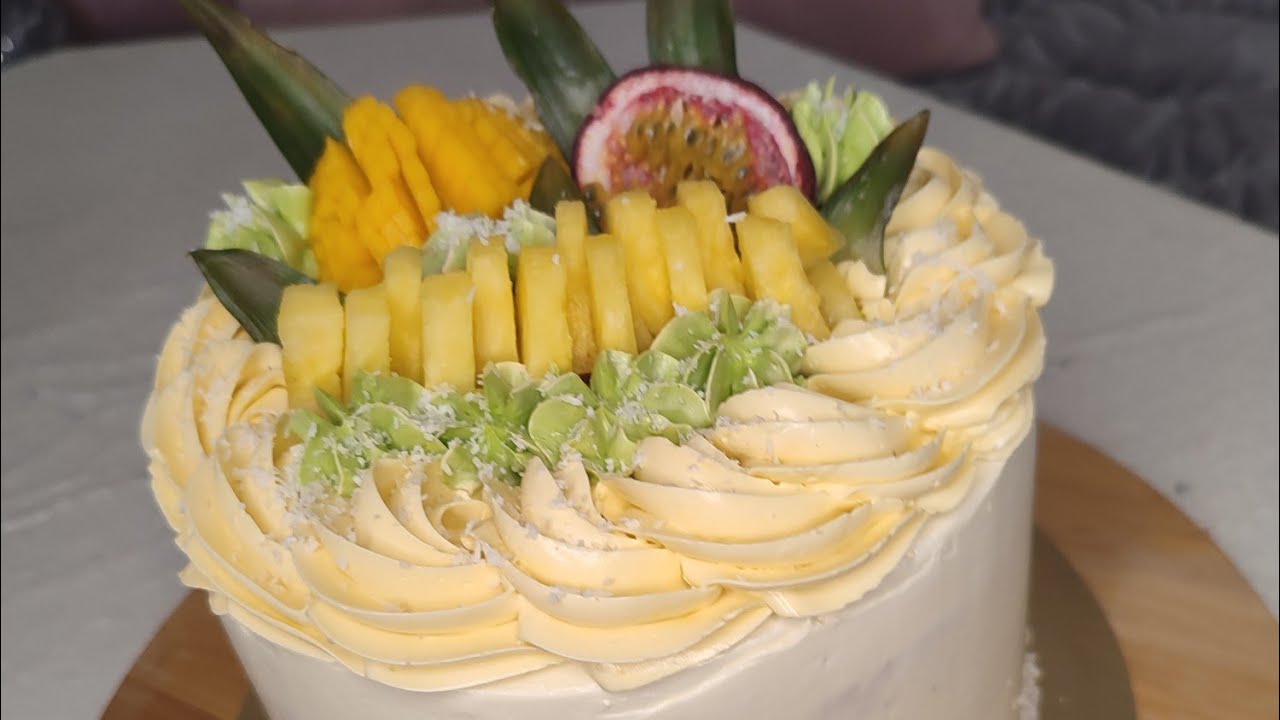 Layer cake mangue passion Coco 🥥🥭 recette pour débutant #layercakes #manguepassion  #cake