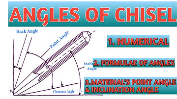 ANGLES OF CHISEL NUMERICAL | RAKE ANGLE|CLEARANCE ANGLE | INCLINATION ANGLE | CHISEL ANGLES ||
