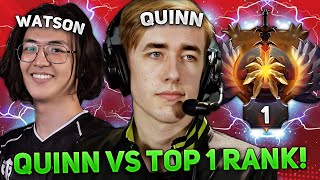 QUINN vs TOP 1 RANK DOTA 2! | QUINN plays on SNIPER MID vs DROW RANGER WATSON!