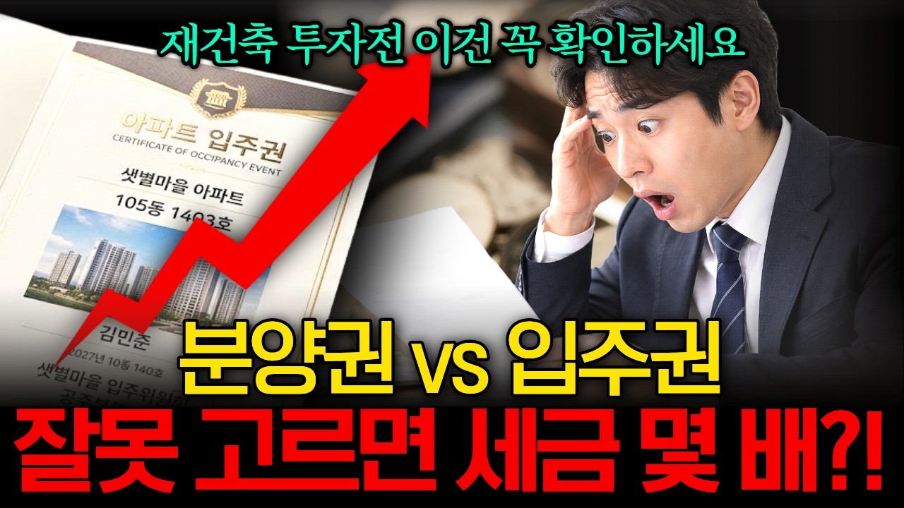 분양권·입주권 세금기초 완전정리｜집 한 채 있다면 ‘3년’ 반드시 확인하세요, 비과세·양도세가 달라집니다