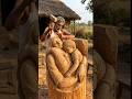 Handmade Wood Carving of Mother &amp; Child 👶 | Heart Touching Art 😢 #woodart #shorts #viral